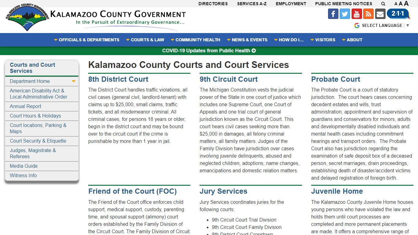 Kalamazoo County Courts and Court Services